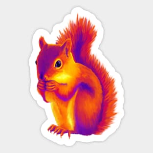 Purple and Orange Squirrel Sticker